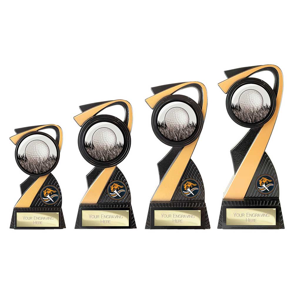 Mania Tower Golf Award Carbon Black & Gold