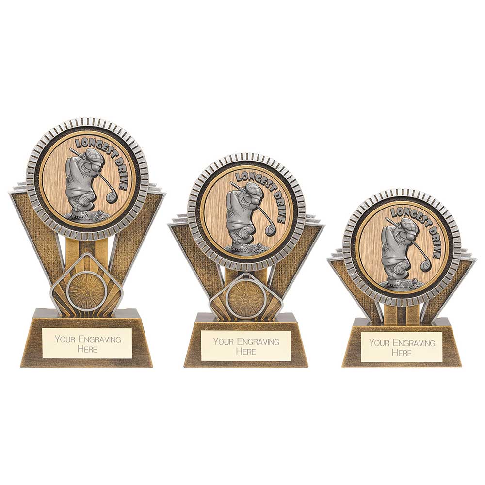 Apex Goof Balls Longest Drive Award Antique Gold & Silver