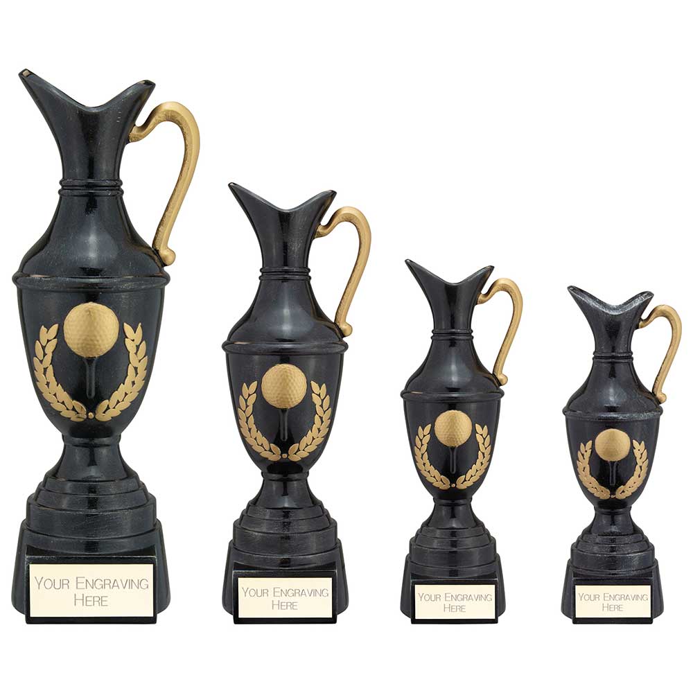 Claret Jug Golf Resin Award Antique Black & Gold