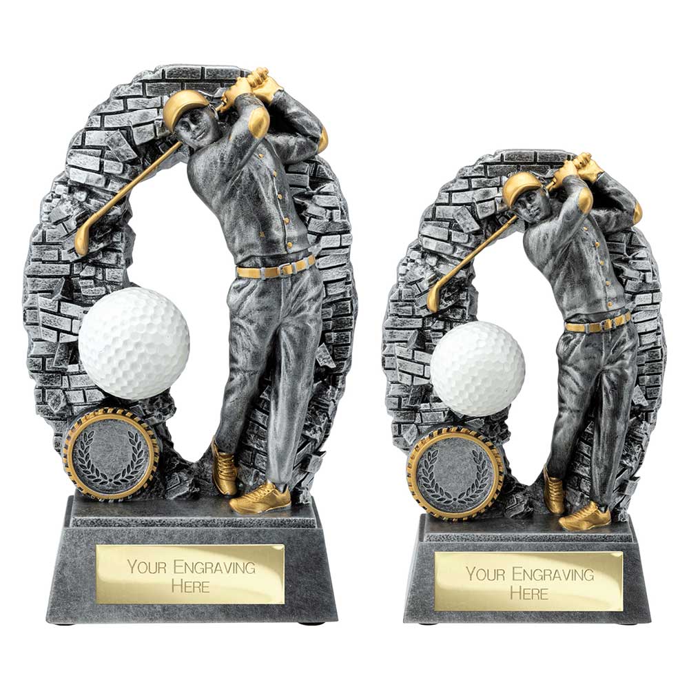 Blast Out Golf Male Resin Award Antique Silver