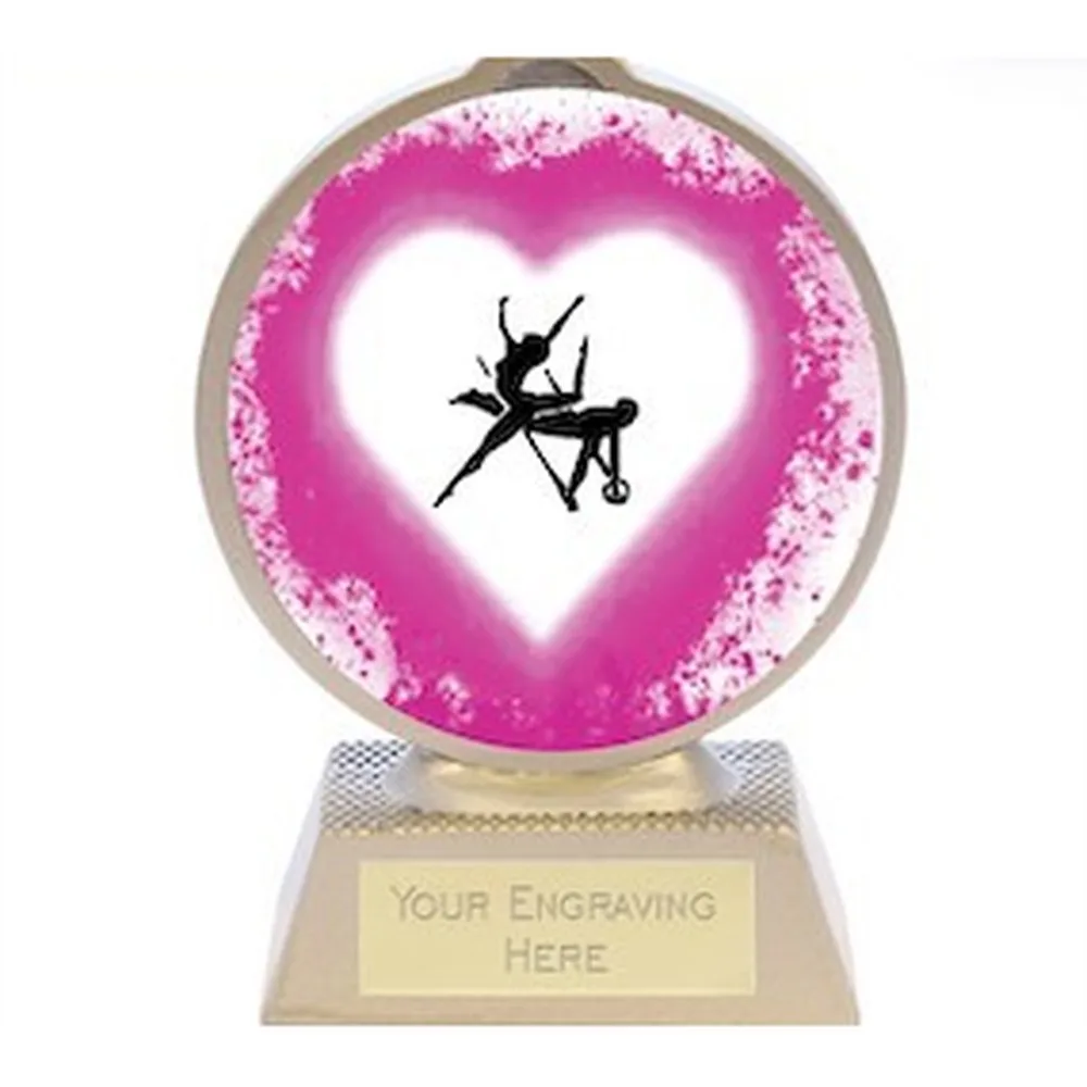 Gymnastics Resin Award - Heart Pink