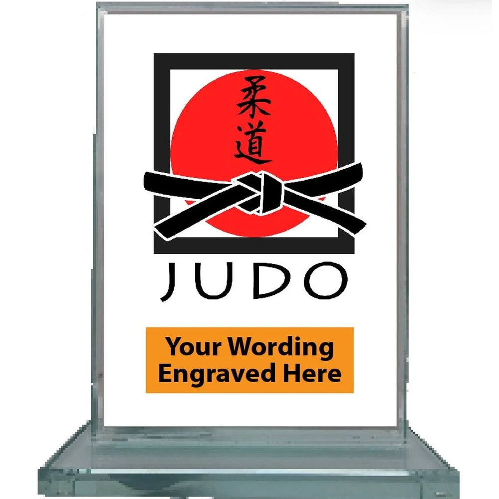 Judo Glass Award - Red Sun