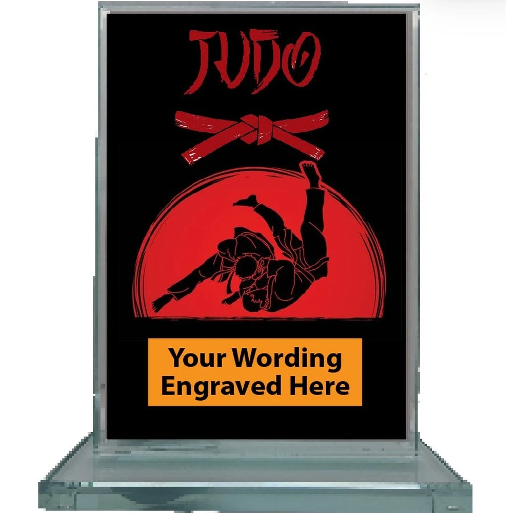 Judo Throw Glass Award - Red