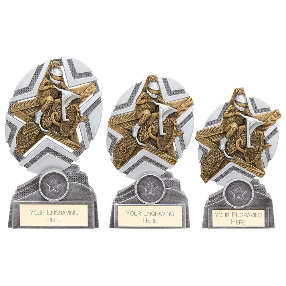 The Stars Motorcross Plaque Award Silver & Gold