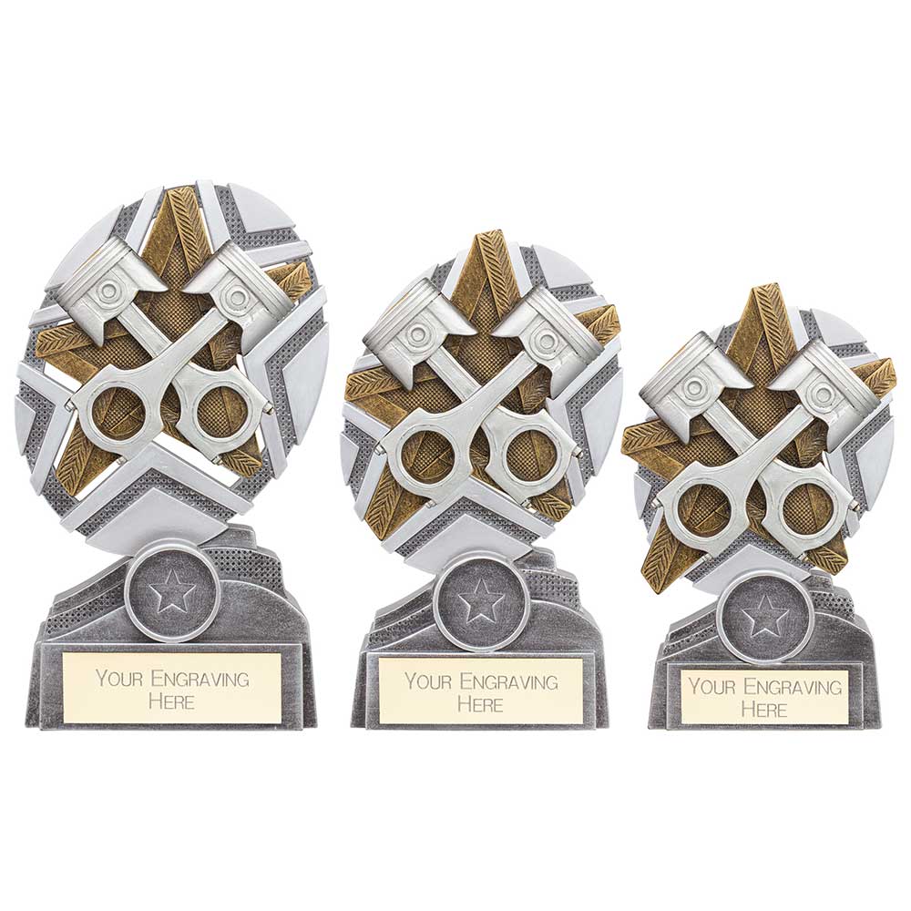 The Stars Motorsport Piston Plaque Award Silver & Gold