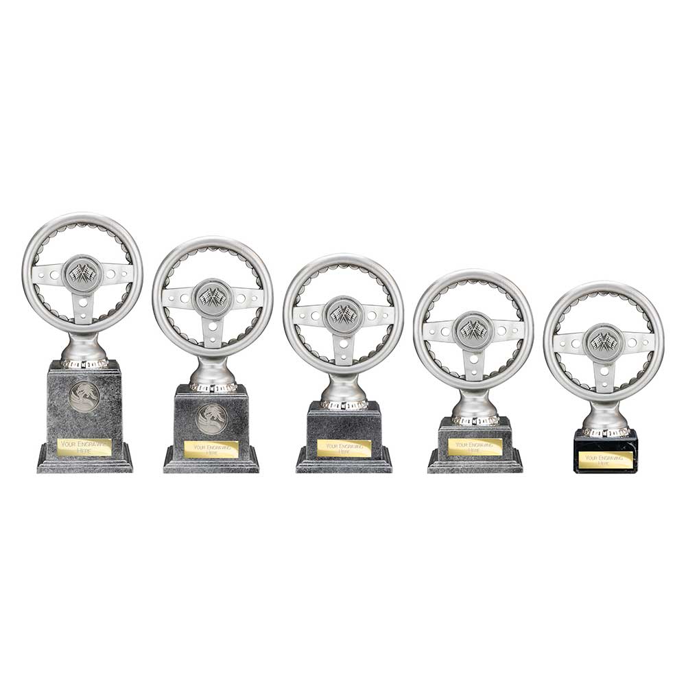 Velocity Steering Wheel Award Antique Silver