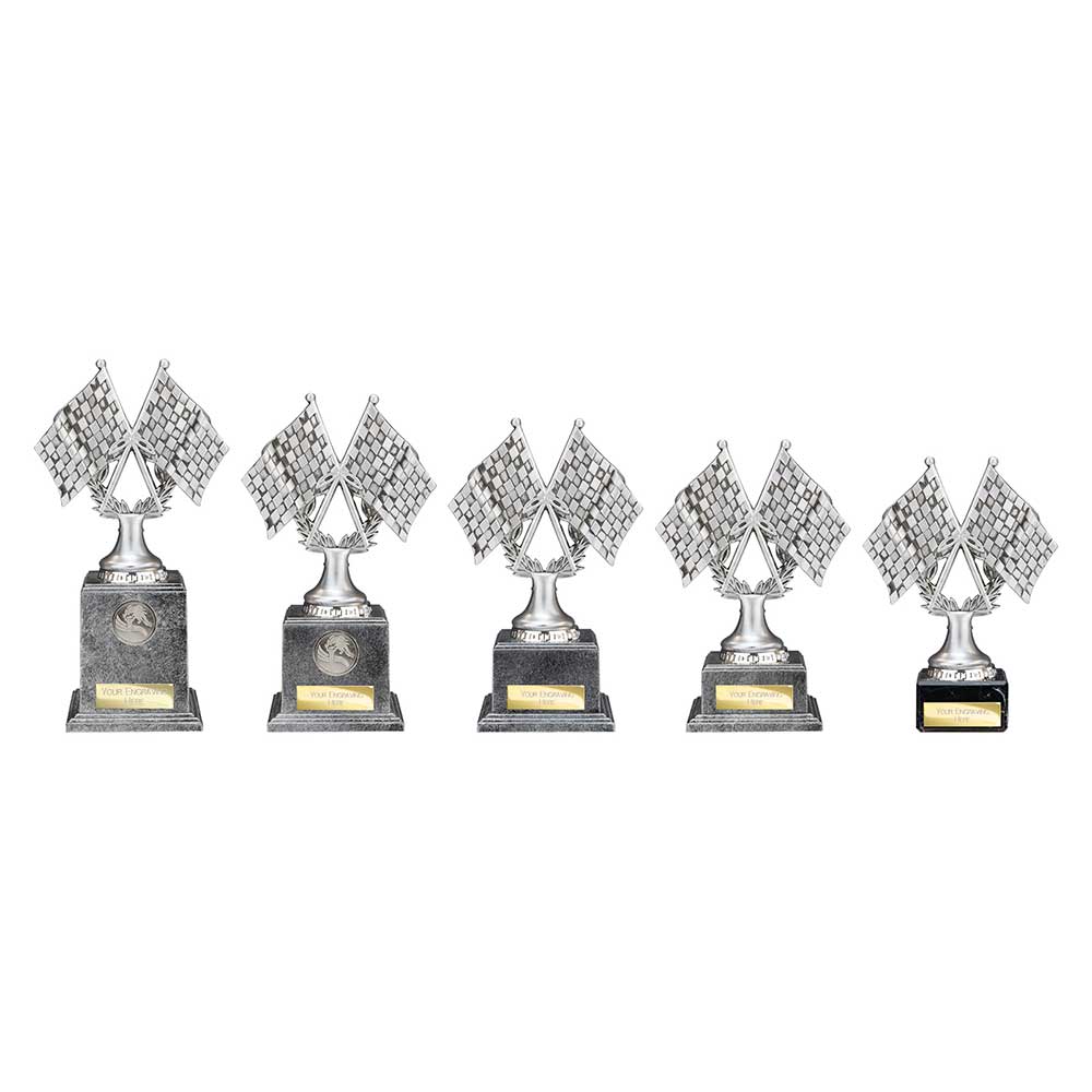 Velocity Crossed Flags Award Antique Silver