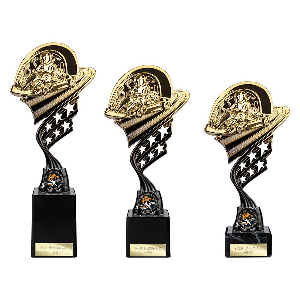 Innov8 Go Kart Plastic Trophy Gold & Black