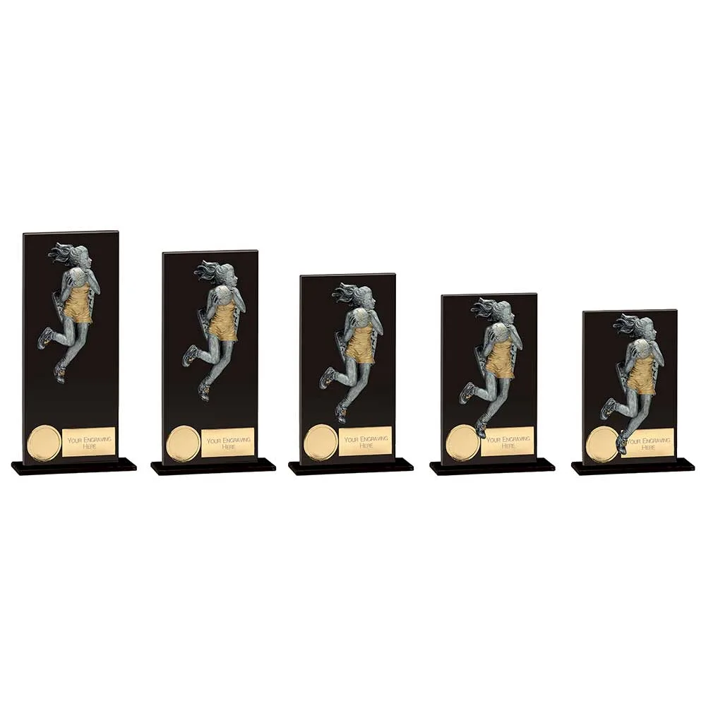 Euphoria Hero Netball Glass Award Jet Black
