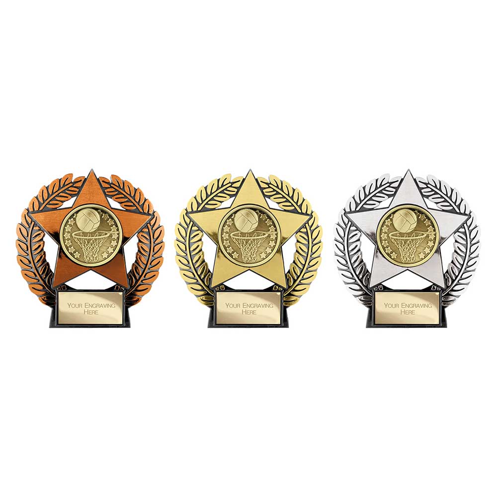 Emperor Star Netball Plaque Bronze