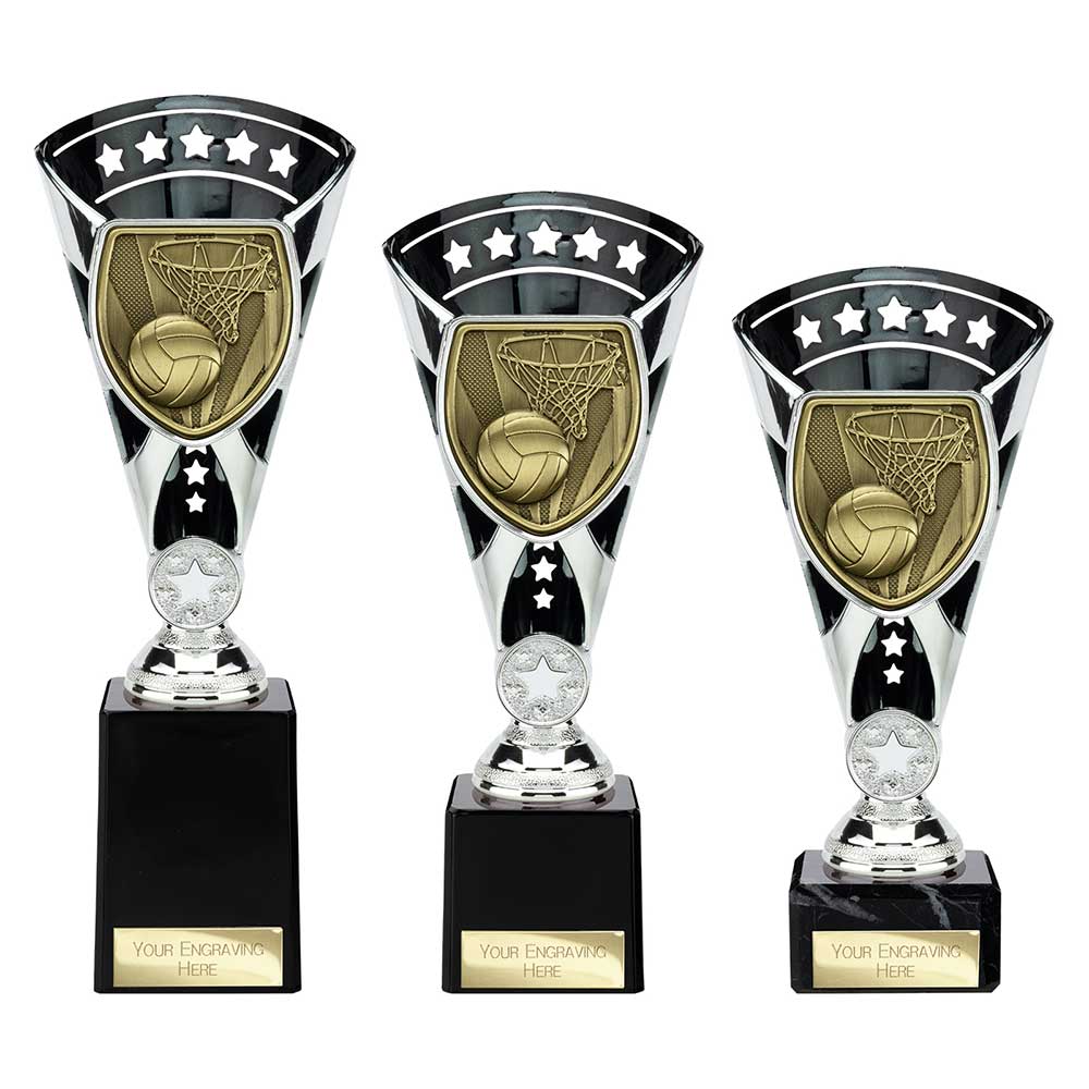Cobra Star Cup Netball Silver & Black