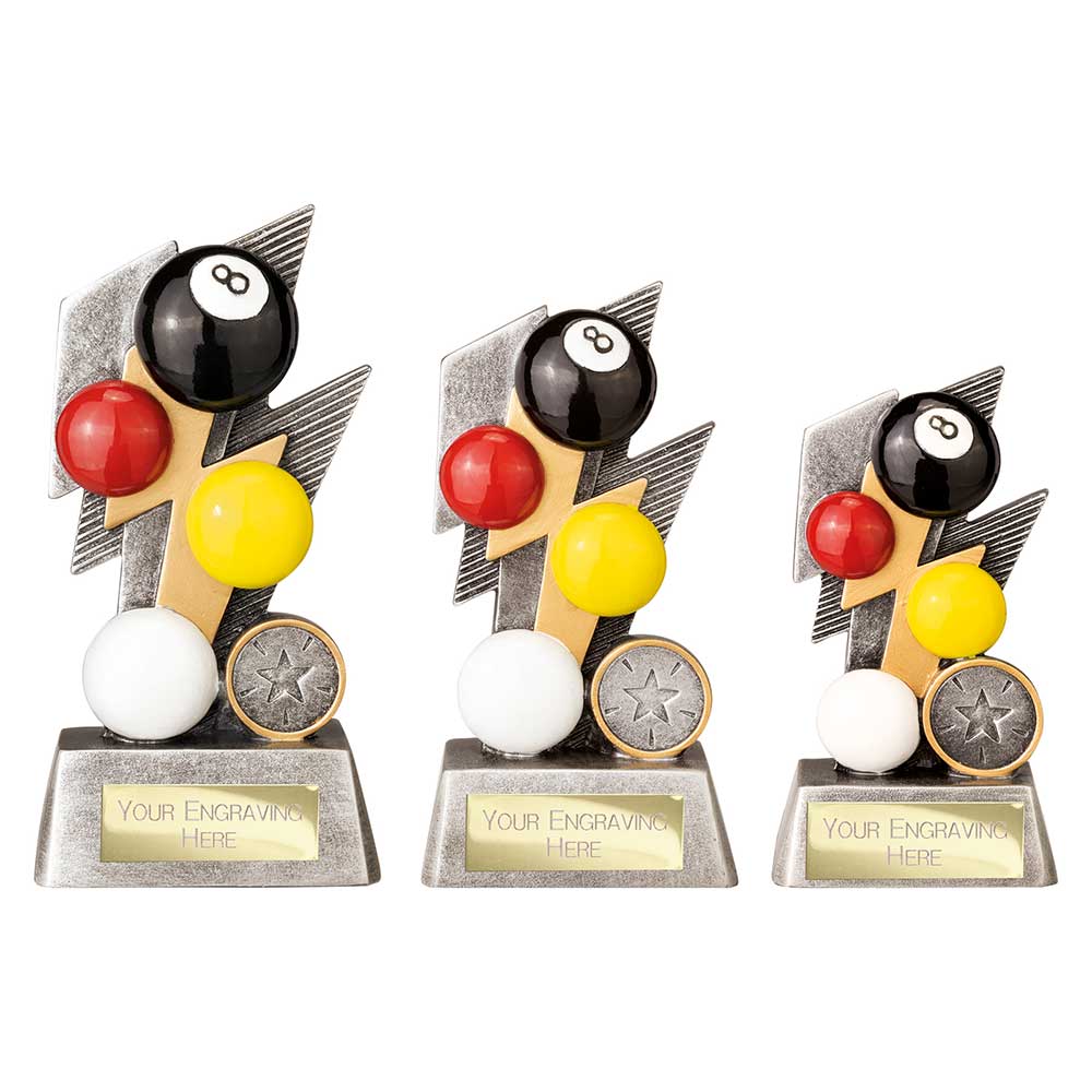 Strike Bolt Pool Award Antique Silver & Gold