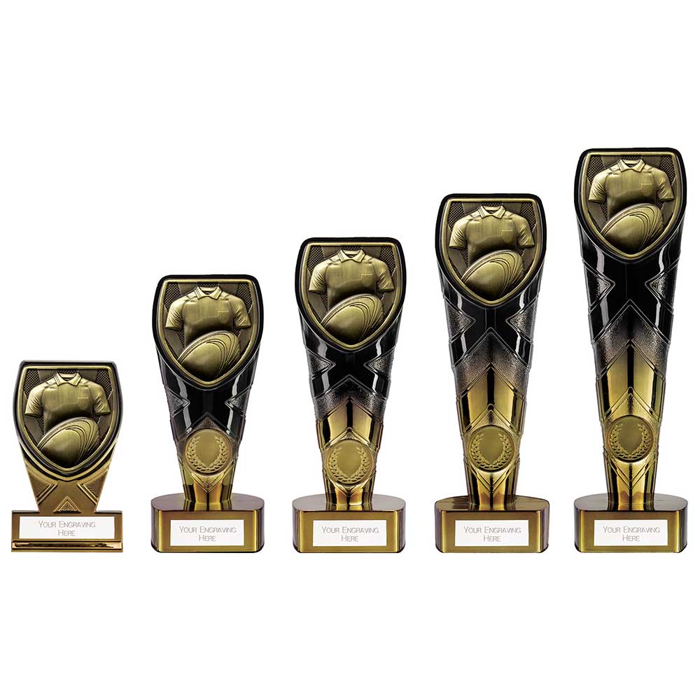 Fusion Cobra Rugby Shirt Plaque Award Black & Gold