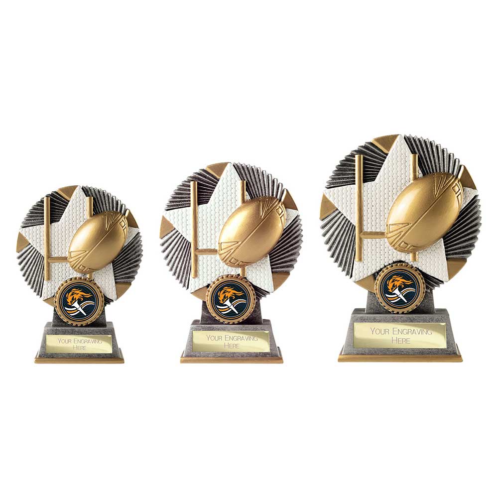Pulse Star Rugby Award Antique Silver & Gold