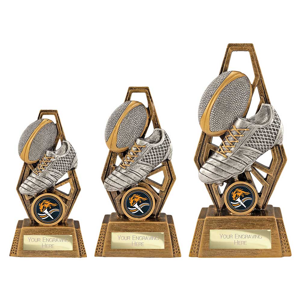 Immense Rugby Award Antique Silver & Gold