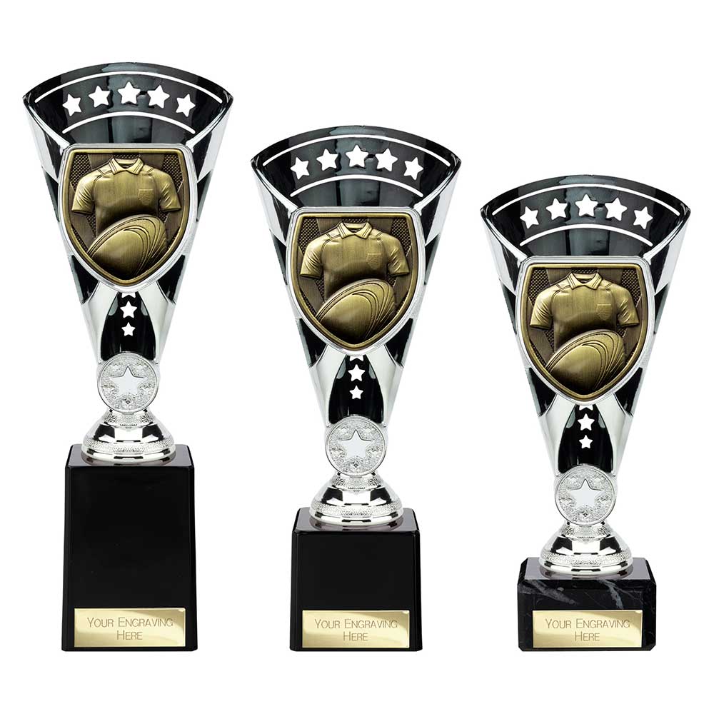 Cobra Star Cup Rugby Shirt & Ball Silver & Black