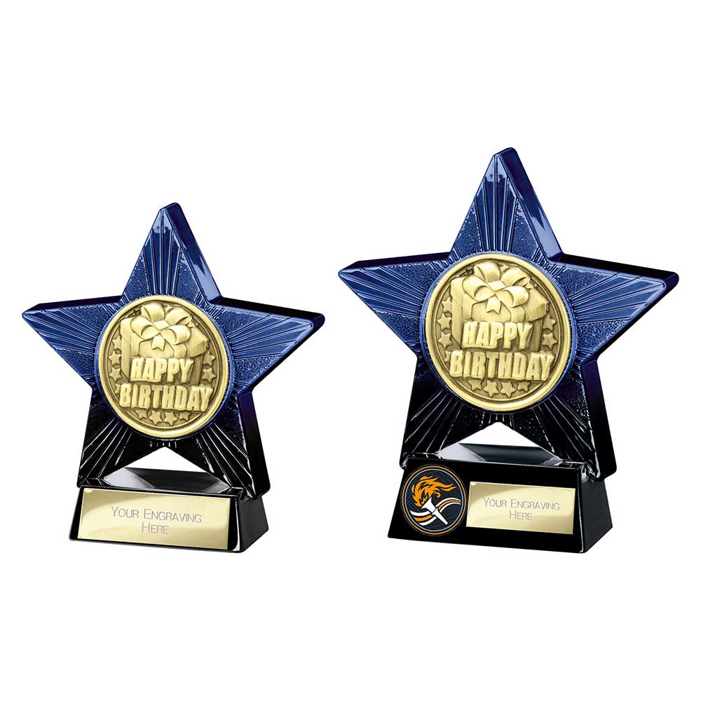 Superstar Happy Birthday Award Blue & Black