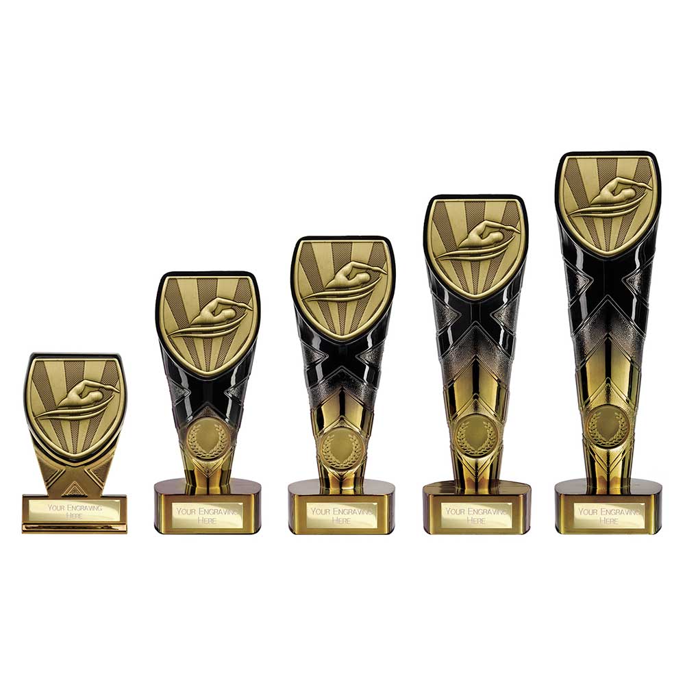 Fusion Cobra Swimming Plaque Award Black & Gold