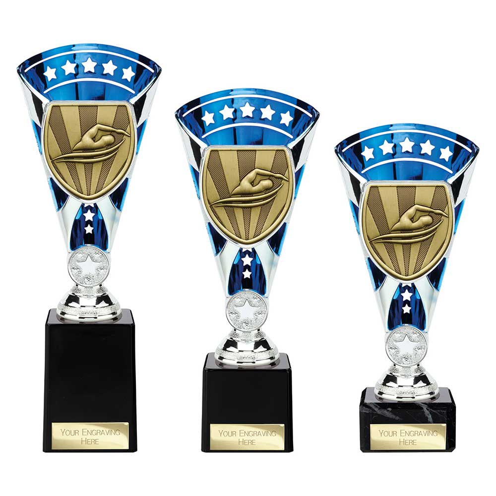 Cobra Star Cup Swimming Silver & Blue