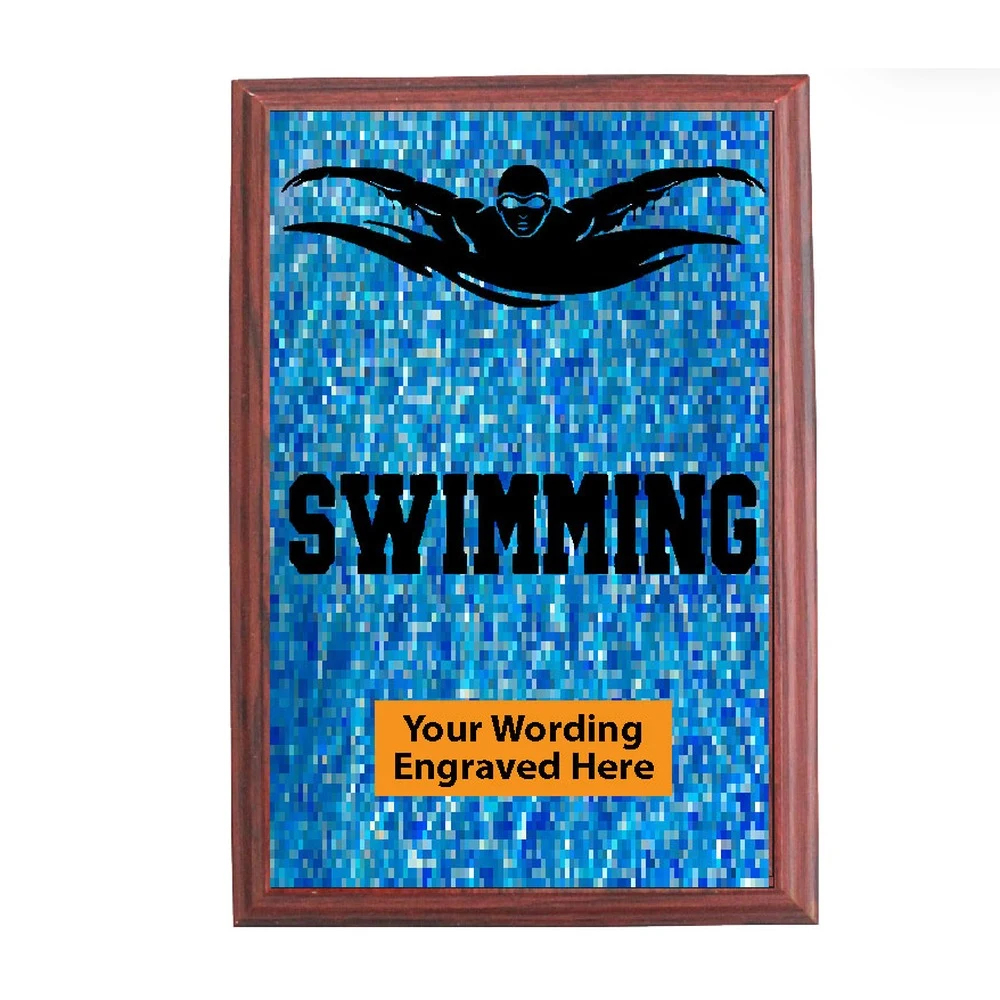 Swimming Shield Award - Blue Mosaic