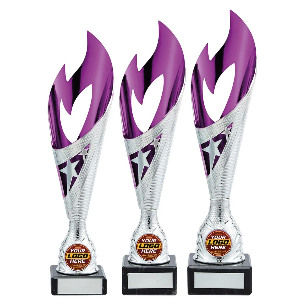 Inferno Plastic Laser Cut Cup Silver & Purple
