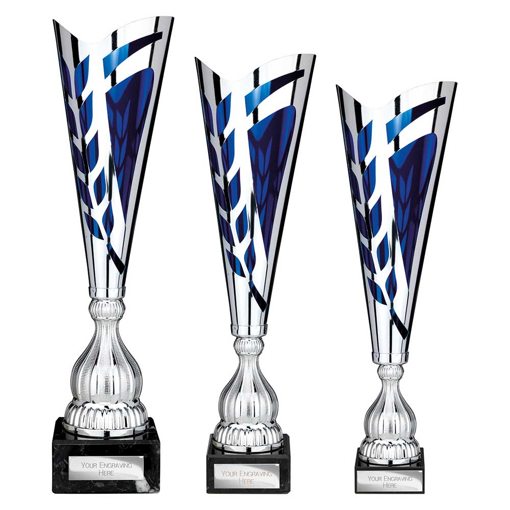 Inspire Laser Trophy Silver & Blue