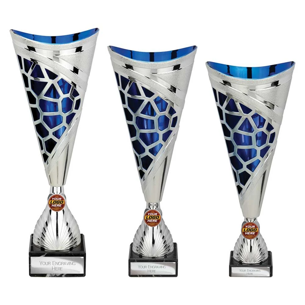 Vivid Trophy Silver & Blue
