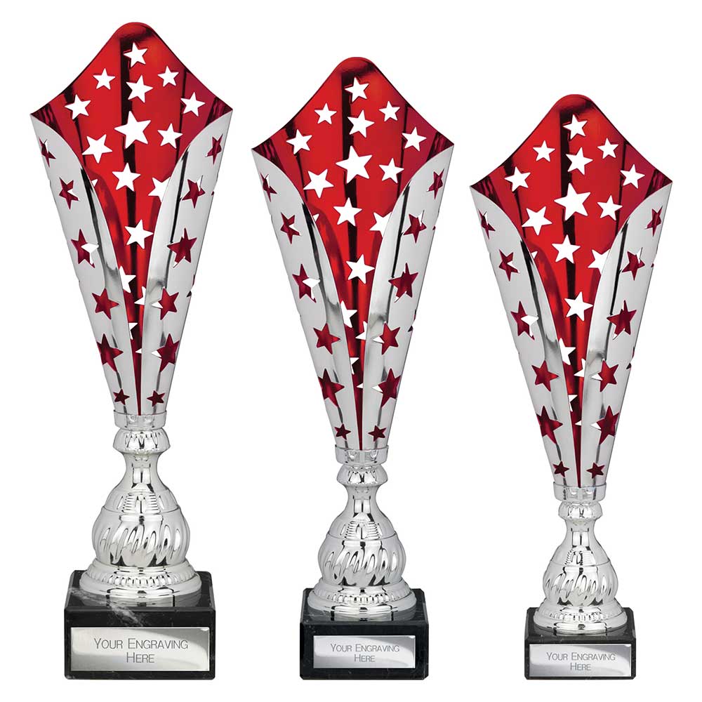 Galaxy Laser Trophy Silver & Red